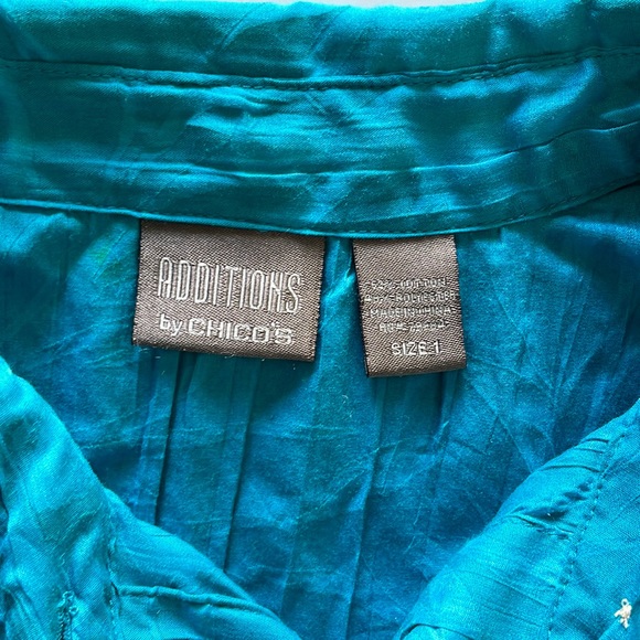 Additions By Chico's Long Sleeve Blouse Botton Down Size Med (1) - Picture 4 of 5